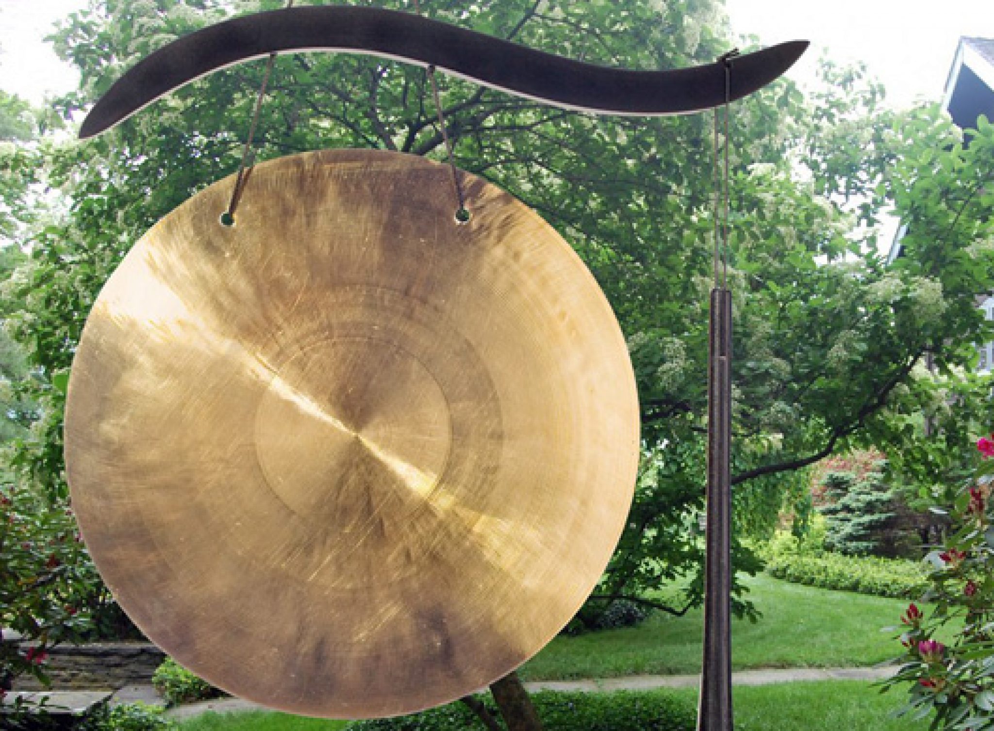 12" Gongs on the Eternal Present Gong Stand - Gongs Unlimited