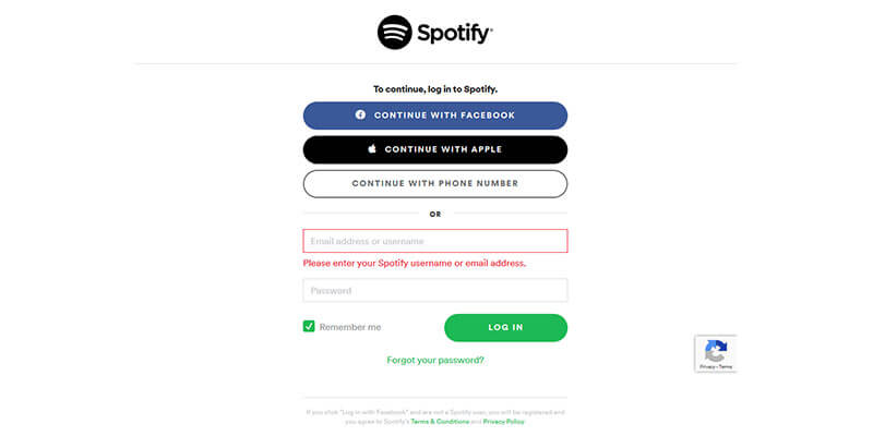 open spotify login